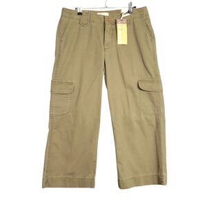 NWT LEE Green Cargo Lower On The Waist Crop Utility Pants Gorpcore SIZE 11 12